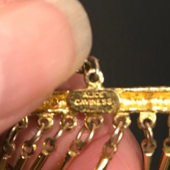 Vintage Alice Caviness Gold-Tone & Faux Turquoise Multi-Layer Necklace - Picture 7 of 11